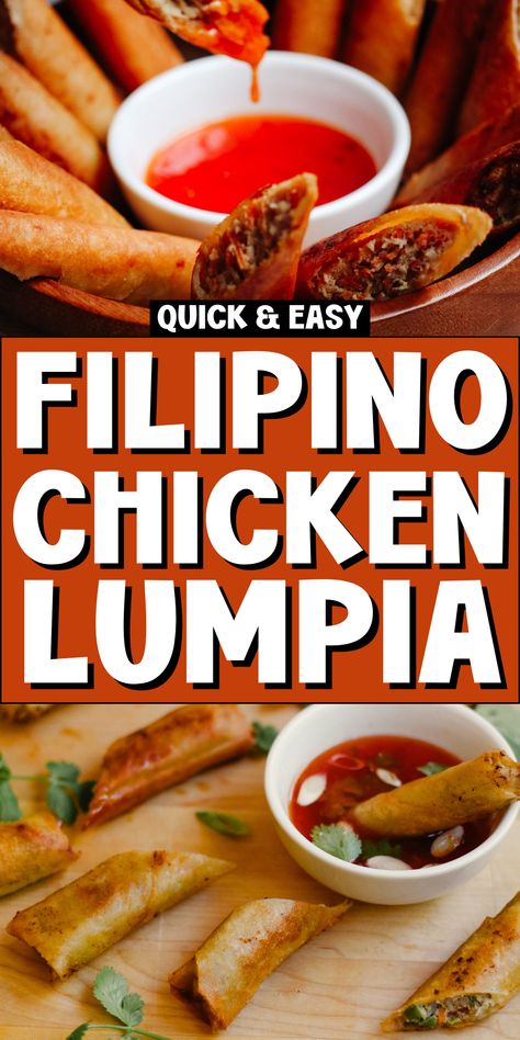 Discover The Best Chicken Lumpia (Filipino Spring Roll) recipe! This lumpia recipe delivers crispy chicken wrapped in a lumpia wrapper recipe, perfect for dipping in sweet and sour sauce. A classic Filipino lumpia Shanghai dish, this easy lumpia recipe combines savory chicken with the flavors of Asian recipes. It's a must-try among best Filipino recipes, ideal for any occasion where you crave delicious and satisfying appetizers! Easy Lumpia Recipe, Lumpia Wrapper Recipe, Chicken Lumpia, Lumpia Recipe Filipino, Lumpia Filipino, Lumpia Wrapper, Best Filipino Recipes, Lumpia Shanghai, Filipino Lumpia