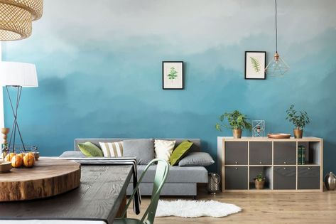 Rainbow Wall Mural, Turquoise Walls, Ombre Wall, Teal Ombre, Ombre Wallpapers, Abstract Ocean, Eilat, Removable Wall Murals, Ocean Wallpaper