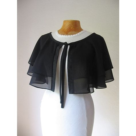 Black Capelet, Bridal Capelet, Capelet Dress, Dress Cape, Cape Designs, Bridal Cover Up, Black Cape, Wedding Cape, Black Bridal