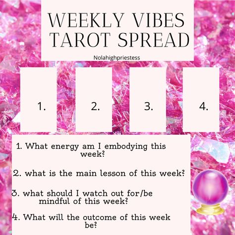 Tarot Spreads Weekly, Unique Tarot Spreads, Who Am I Tarot Spread, Week Tarot Spread, Weekend Tarot Spread, Weekly Tarot, Bedtime Tarot Spread, Weekly Tarot Spread, Homemade Tarot Cards