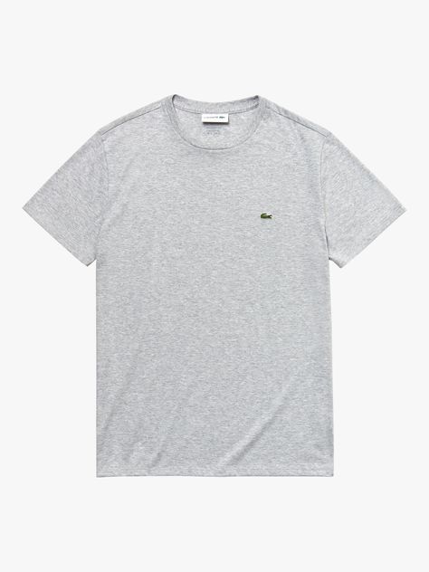 Invest in a casual and contemporary foundation piece for your wardrobe with this Lacoste Pima T-Shirt. Made from pure cotton, this is a comfortable t-shirt suitable for all year round wear. It is designed with a crew neck, short sleeves and is completed with the recognisable branded Lacoste logo on the left chest. Wear with anything from jeans to chinos and shorts. Camisa Lacoste, Best Streetwear Brands, Lacoste T Shirt, Zara Man, Grey Tee, Camisa Polo, Pima Cotton, Casual T Shirts, Shirt Shop