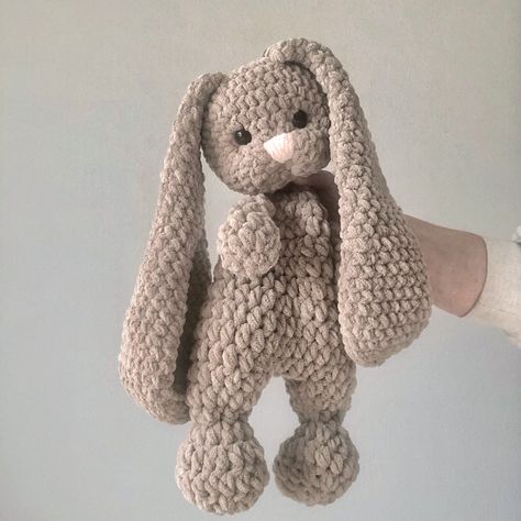 Boho Bunny Snuggler - Crochet Bunny Lovey - Gray Bunny Crochet Bunny Snuggler, Easy Crochet Stuffed Animals, Crochet Bunny Lovey, Crochet Snuggle, Crochet Snuggler, Boho Bunny, Snuggle Bunny, Lovey Crochet, Bunny Lovey