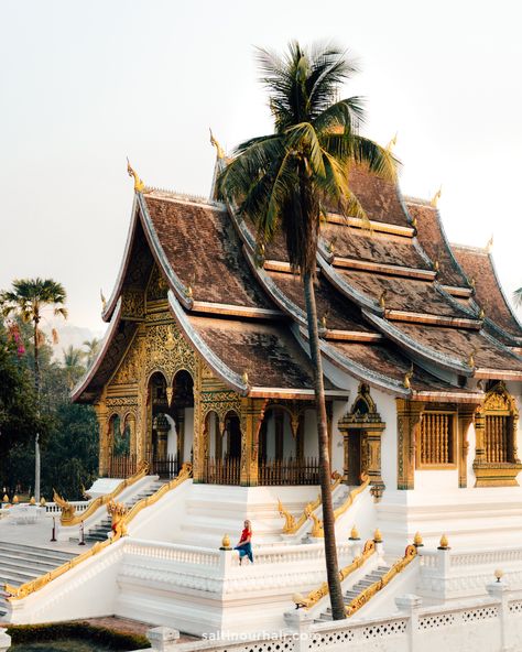 Laos Temple, French Colonial Architecture, Laos Country, Kuang Si Falls, Luang Prabang Laos, Laos Travel, Asian Architecture, Vientiane, French Colonial