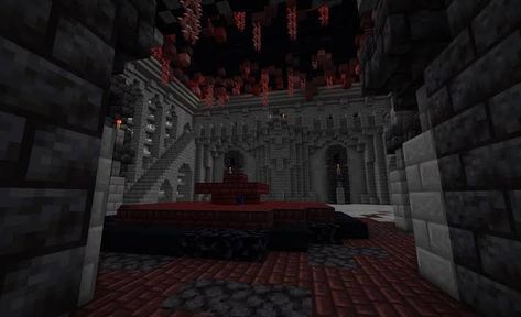 Dark Aesthetic Minecraft Houses, Minecraft Gothic Bedroom, Minecraft Gothic House Interior, Vampire Castle Minecraft, Minecraft Gothic Interior, Minecraft Vampire House, Dark Minecraft House, Vampire Minecraft, Minecraft Gothic Builds