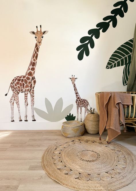 So, this is another giraffe.  And look at him smiling kindly at his little one!  The beautiful colors of these long necks can be beautifully combined in the children's room with other jungle animals. These wall stickers are designed by Papertales Design and are also available in a small version.     In the photo:  Photo 1: Watercolor giraffe XL & small giraffe  Photo 2: Watercolor giraffe XL, stars in gold (here the little giraffe is missing, it is in the set) Watercolor Giraffe, Giraffe Photos, Stickers Watercolor, Giraffe Design, Baby Room Themes, Giraffe Baby, Room Stickers, Room Baby, Safari Jungle