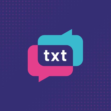 30 Day Logo Challenge: Txt, an app that makes note-taking easier for large software companies. I used a vibrant colour palette and centred the text within two speech bubbles to clearly communicate what the app does. The logo design can easily be used both as an app icon, and at larger formats. Debate Logo Design, Communication Logo Design Ideas, Communication Logo Design, Talk Logo Design, Speak Logo, Speech Logo, Conversation Bubble, Question Logo, Software Company Logo Design Ideas