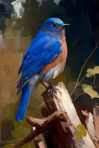 size: 18x12in Art Print: Easter Bluebird by Vivienne Dupont : Blue Bird Artwork, Exotic Birds Photography, Bluebirds Art, Birds To Paint, Blue Bird Painting, Fall Birds, Bird Parakeet, Bluebird Art, Bluebird Painting