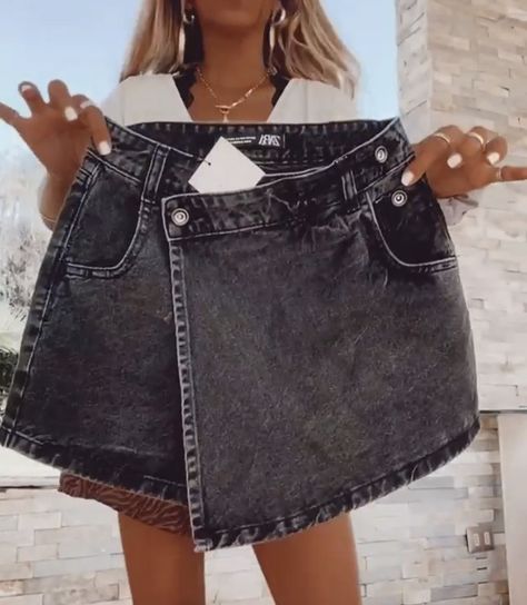 Short Jean Skirt Outfits, Fashion Brenda, Short Zara, Looks Com Short, Jean Skirt Outfits, Short Pollera, Denim Skirt Women, Just Style, Trendy Summer Outfits