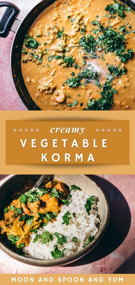 Essen, Korma Recipe Vegetable, Indian Veggie Curry Recipes, Vegan Korma Curry, Vegetables Indian Recipes, Vegetable Korma Recipe Easy, Indian Veggie Curry, Vegetarian Korma Recipe, Vegan Korma Recipe