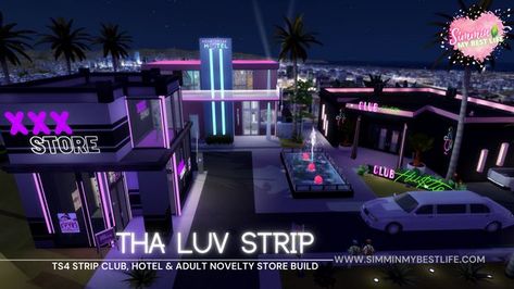 Sims 4 Realistic Community Lots, Sims 4 Club Build, Sims 4 Whicked Wims, Sims 4 Cc Lots, Ts4 Build Cc, Sims 4 Restaurant, Sims 4 City Living, The Pink Palace, The Sims 4 Lots