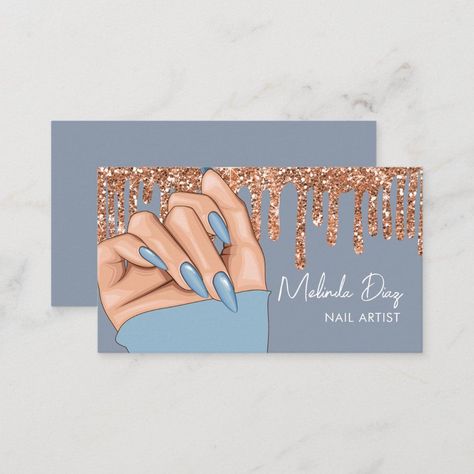 Nail Artist Designer Salon Faux Glitter Dusty Nail Business Cards Design, Nail Logo Design Ideas Business Cards, Nail Art Logo Design Business Cards, Nail Artist Business Cards, Nail Business Cards, Sewing Business Logo, Nail Salon Business Cards, Free Business Logo, Salon Business Card