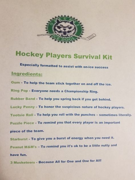 Hockey Billet Family, Hockey Tournament Activities, Hockey Survival Kit, Hockey Playoff Ideas, Hockey Tournament Decorations, Hockey Tournament Gifts, Hockey Awards For Kids, Hockey Fundraising Ideas, Hockey Tournament Goodie Bags