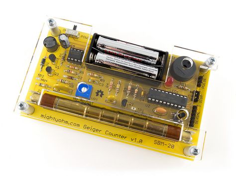 Geiger Counter Kit by MightyOhm Geiger Counter, Mute Button, Open Source Hardware, Soldering Tools, Printed Circuit, Printed Circuit Board, Source Code, Science Kits, Circuit Board