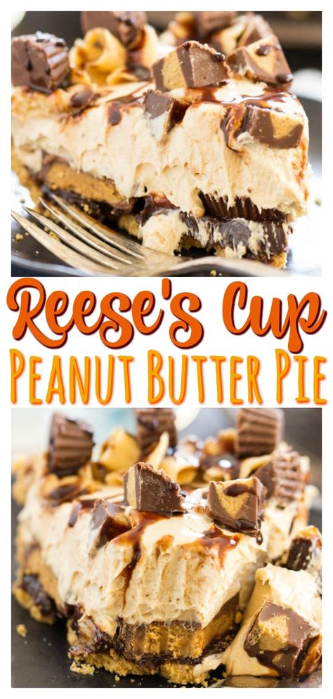 Reeses Pie, Reeses Desserts, Reese Peanut Butter Pie, Peanut Butter Pie Recipe No Bake, No Bake Peanut Butter Pie, Healthy Peanut Butter Cookies, Butter Cookies Easy, No Bake Peanut Butter, Easy Peanut Butter Cookies