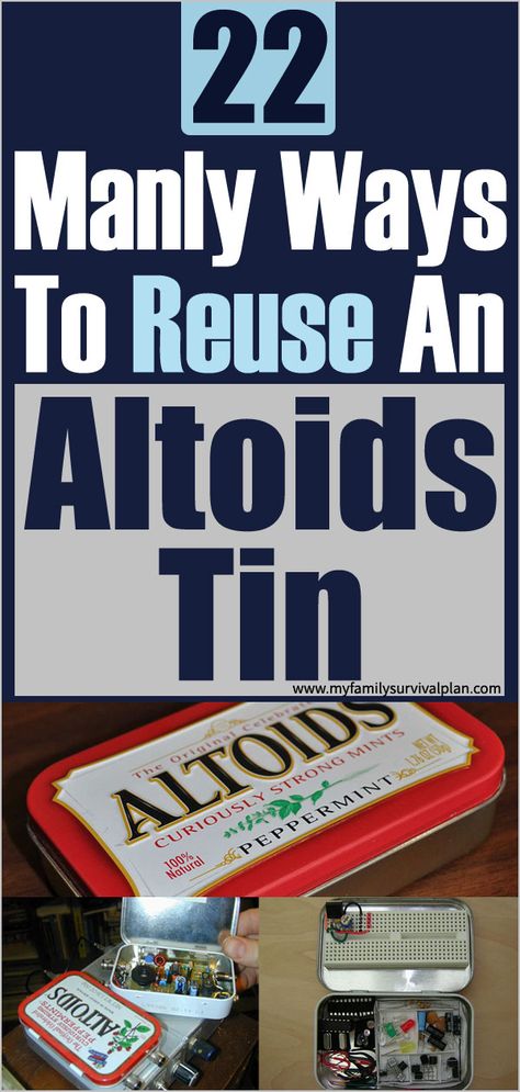 My Family Survival Plan 22 Manly Ways To Reuse An Altoids Tin - My Family Survival Plan Urban Survival Kit, Diy Survival, Altoids Tin, Alcohol Stove, Altoids Tins, Altered Tins, Medicine Bottle, Mint Tins, Book Safe