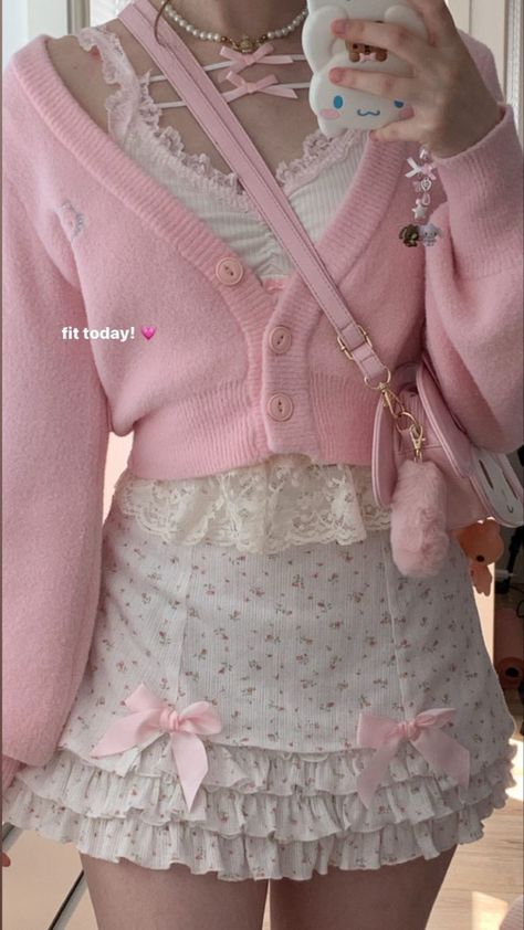 Kawaii Outfit Ideas, Kawaii Fashion Outfits, Lace Curtains, Not Me, Pink Outfits, Really Cute Outfits, Kawaii Clothes, Girly Outfits, Porcelain Figurines