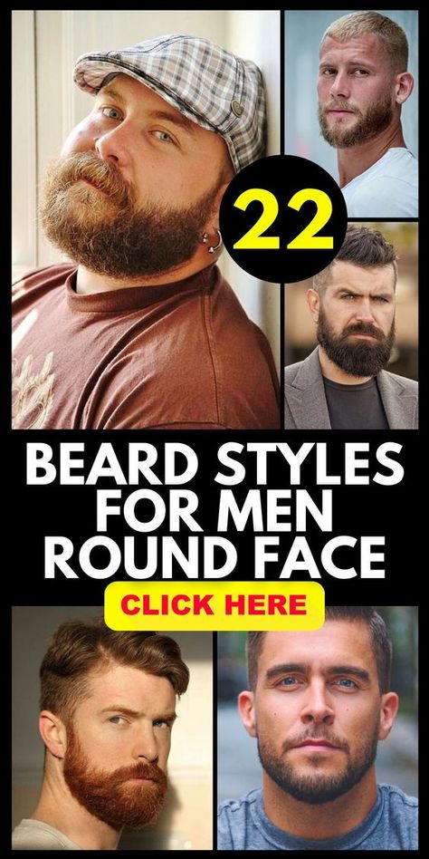 Beard styles for men round face include options for every age, including those over 50 seeking a refined appearance. Choose from a range of styles from a simple, light stubble to a full, grey beard that provides a distinguished look. These beards are perfect for men with bald or patchy hair, offering a way to enhance their facial features elegantly. Beard Style For Round Face Shape Men, Mens Hair And Beard Styles, Full Beard Styles For Men, Mens Beard Styles, Beard For Round Face, Light Stubble, Men Round Face, Men With Round Faces, Patchy Beard Styles