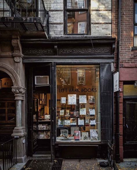 Shopfront of the Month - The Shopkeepers Scrap Collage, Lots Of Books, San Myshuno, Wow Photo, Bookstore Cafe, Book Cafe, Shop Fronts, Dark Academia Aesthetic, West Village