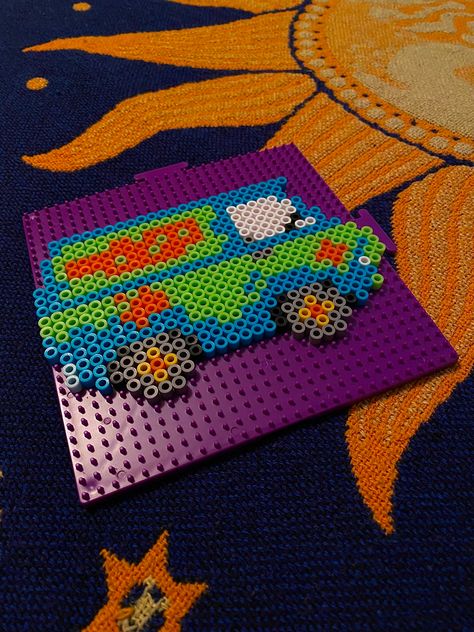 Colorful Perler Beads, Lava Lamp Perler Bead Patterns, Mystery Machine Perler Beads, Small Subtronics Perler, Perler Bead Outlet Cover, Cool Peeler Beads, Perler Bead Patterns Square Board, Perler Bead Projects For Adults, Light Switch Perler Beads