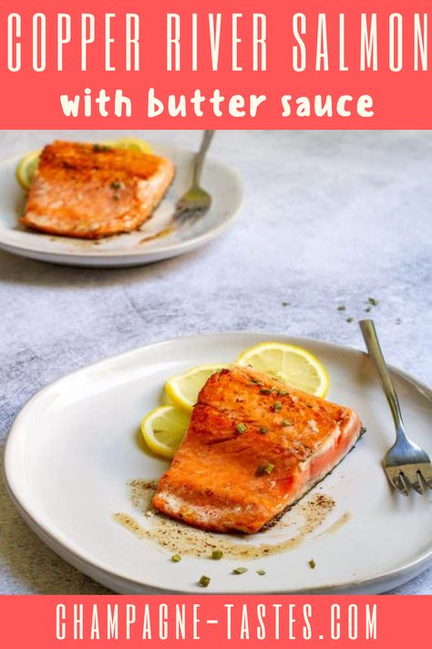 This easy and decadent Copper River salmon is made with pan-seared fish topped with a quick butter and lemon sauce. Copper River Salmon Recipes, Copper River Salmon, Seared Fish, Sauce For Salmon, Salmon Skin, Sockeye Salmon, Lemon Butter Sauce, Salmon Dinner, Pan Seared Salmon