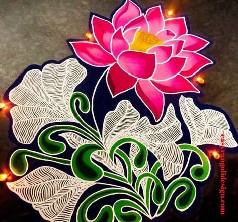 50 Tough Rangoli Designs (Rangoli Ideas) - October 2019 Floral Painting Videos, New Rangoli, Unique Rangoli, Designs Rangoli, Lotus Rangoli, Sunflower Mandala, Latest Rangoli, Easy Rangoli Designs Diwali, Rangoli Designs Latest