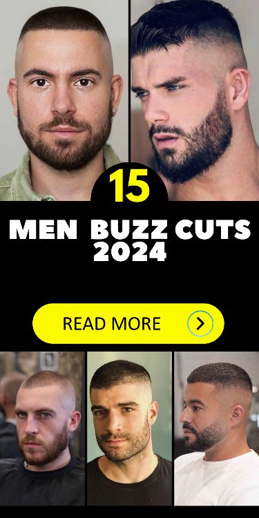 Men's buzz cuts for 2024 are all about effortless style and simplicity. These short haircuts, available in classic black or with a touch of uniqueness through dyed hair, offer a clean and tidy look. Whether you opt for a shaved head or a mid fade haircut, your buzz cut is a versatile and low-maintenance choice. A short fade haircut adds sharpness and style to your appearance. Pair your buzz cut with a well-maintained beard to showcase your individual style. Buzz Cut Mens Men's Hairstyle, Stylish Buzzcut Men, Mens Shaved Haircut, Shaved Mens Haircut, Short Hair Styles Mens New Looks, Men’s Buzz Cut 2024, Buzzcut Fade Men, Buzz Cut Fade Mens, Buzzed Haircut For Men