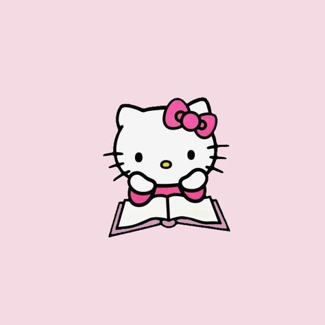 Hello Kitty Reading, Hello Kitty Book, Hello Kitty School, Kitty Icon, Hello Kitty Imagenes, Hello Kitty Y2k, Walpaper Hello Kitty, Hello Kitty Crafts, Hello Kitty Images