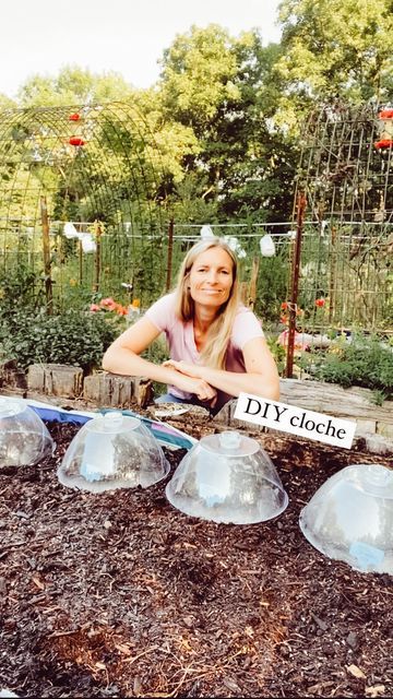 CARRIE👩🏼‍🌾 Home + Farm + DIY on Instagram: "Humidity domes or garden cloches are functional and beautiful but the solid glass ones come with a heavy price tag of around $40 each. Either way the goal is creating a humid environment for germination of your seeds and so i hope this $2.50 DIY can bring you the same function and fancy on a budget that suits you!! . #gardenplants #gardengoals #gardentotable #gardentherapy #growfoodnotlawns #growyourfood #growwhatyoueat #growingfood #growfood #garde How To Make Garden Cloches, Glass Dome Decoration, Diy Plant Cloche Ideas, Plant Cloche Diy, Diy Plant Humidity Dome, Garden Cloche Ideas, Diy Garden Cloche Ideas, Garden Cloche Diy, Diy Humidity Dome