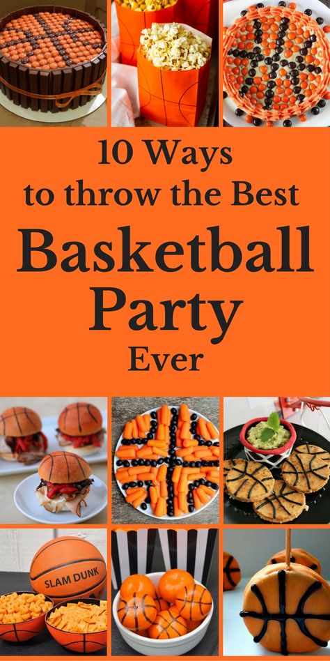 Add more fun to your next basketball party with these themed ideas that are sure to please. Basketball Birthday Party Food Ideas, Basketball Theme Party Food, Basketball Food Ideas, Basketball Fruit Tray, Girls Basketball Party Ideas, Basketball Themed Birthday Party Ideas, Basketball Bday Party Ideas, Basketball Themed Food, Basketball Birthday Party Food