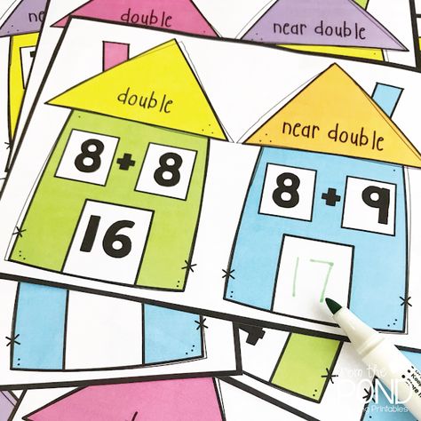 Doubles Activities Grade 2, Near Doubles Worksheet, Doubles Craft First Grade, Doubles And Near Doubles Activities, Doubles Plus 1 Anchor Chart, Math Doubles Activities, Doubles Plus 1 Activities, Doubles Math Craft, Near Doubles Activities