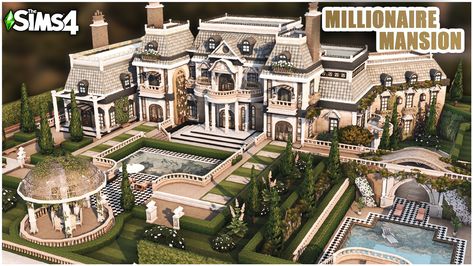 Mega Mansions Floor Plan Bloxburg, Sims 4 Fashion Designer Cc Furniture, Landgraab Mansion, Sims 4 Palace, Mansion Layouts, Sims 4 House Layout, Sims 4 Mansion, Millionaire Mansion, Vintage Mansion