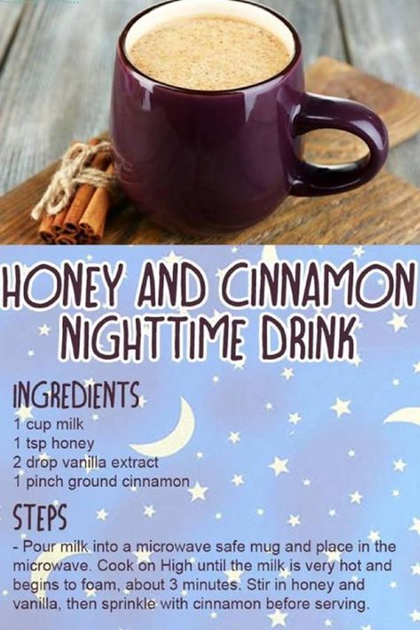 Honey & cinnamon night time drink. Image only! Apothecary Drink Recipes, Hot Drinks For Breakfast, Munchies Snacks Late Nights Sweet, Cozy Drink Recipes, Cinnamon Drink Recipes, Night Time Drinks, Cinnamon Drinks, Honey Drinks, Nighttime Drink