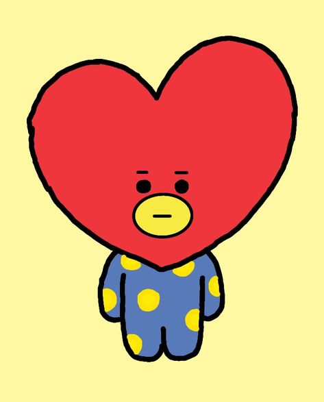 Kawaii, Tata Bt21 Drawing, Bt21 Tata Cute, Tata Plushie, Tata Drawing, Tata World, Tata Bt21, Bt21 Tata, Black Color Hairstyles