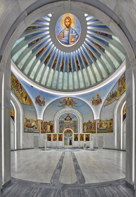 St. Nicholas Greek Orthodox Church and National Shrine Finally Opens, and the Design Doesn’t Disappoint | Architectural Digest Dome Building, St Nicholas Church, Byzantine Architecture, Greek Orthodox Church, Santiago Calatrava, Hagia Sophia, Church Architecture, Orthodox Church, Lower Manhattan