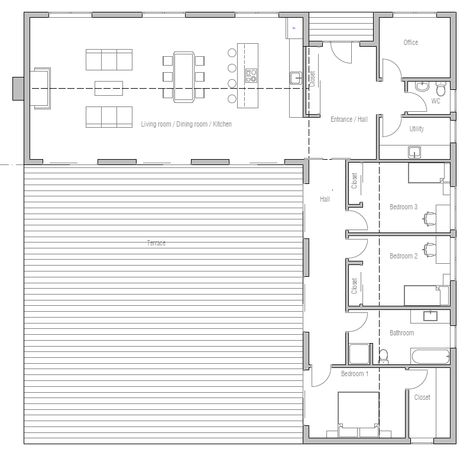 Small L Shaped House Design, L Shape House Design Floor Plans, L Shaped Modern House, L House Plans, L Shape House Design, L Shape House, Rectangle House Plans, L Shaped House Plans, Shape House