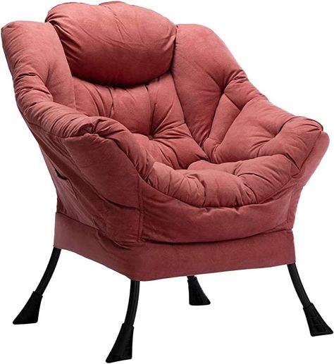 Amazon.com: AcozyHom Modern Large Cotton Fabric Lazy Chair，Accent Contemporary Lounge Chair, Single Steel Frame Leisure Sofa Chair with Armrests and A Side Pocket, Smoky Grey : Home & Kitchen Comfy Reading Chair, Chair With Armrest, Contemporary Lounge Chair, Lazy Chair, Comfy Reading, Ergonomic Seating, Single Sofa Chair, Cozy Lounge, Reading Chair