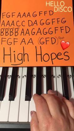 therubypiano(@therubypiano) on TikTok: How to play High Hopes on Piano by Panic! At The Disco 🎹❤️ #Piano #highhopes #panicatthedisco Piano At Home, Piano Music With Letters, Piano Sheet Music Beginners, Piano Tutorials Songs, Piano Sheet Music Letters, Piano Music Easy, Piano Chords Chart, Keyboard Music, Piano Notes Songs