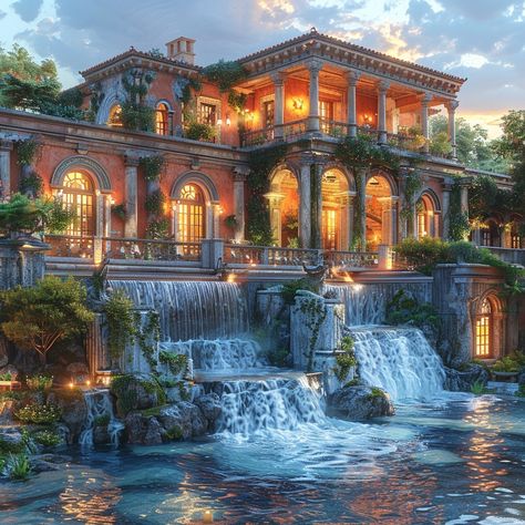 Experience the charm of a Greek Revival estate in Athens, Greece. This 10,000 sq ft home boasts a serene outdoor living space with a cascading waterfall, set amidst seasonal landscaping. Share your favorite elements of Greek Revival architecture below and stay inspired with daily majestic homes - follow ➡️ @luxedreamhomes.ai 🏛️🌳 #GreekRevivalEstate #AthensGrace #WaterfallElegance #dreamhomeinspiration #luxuryliving #luxurydesign Greek Mythology House, Home In Greece, Greek House Decor, Old Greek House, Greek Mansion, Greek Buildings Aesthetic, Greek Architecture Homes, Greek Home, Greek Architecture