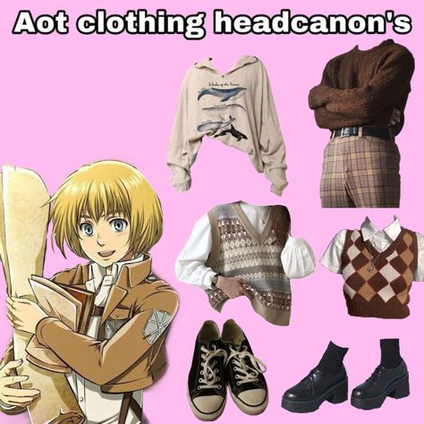 Attack On Titan Clothes, Aot Fandom, Aot Shifting, Shifting Board, Head Cannons, Armin Arlert, Character Inspired Outfits, Other Outfits, Inspired Outfits