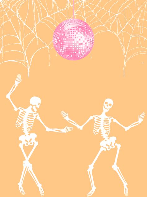 Disco Ball Background, Dancing Skeleton Wallpaper, Skull Disco Ball, Disco Skeleton, Spooky Disco, Pink Disco Ball Background, Skeleton Wallpaper, Ball Background, 80s Disco