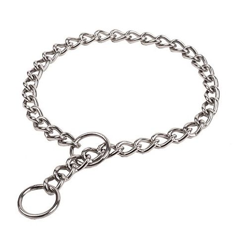 SGODA Chain Dog Training Choke Collar 22 in 3 mm *** Read more at the image link. (This is an affiliate link) Dog Training Tools, Chain Collar, Collar Chain, Training Collar, Heavy Chain, Martingale Collar, Choker Collar, Metal Chain Link, Dog Neck