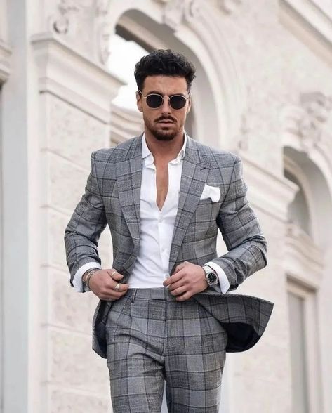 Man Suits fashoin Checks Blazer For Men, Check Jacket Outfit, Reception Outfit, Checked Jacket, A Jacket, Checked Blazer, Cheque Design, Men's Wear, Blazers For Men