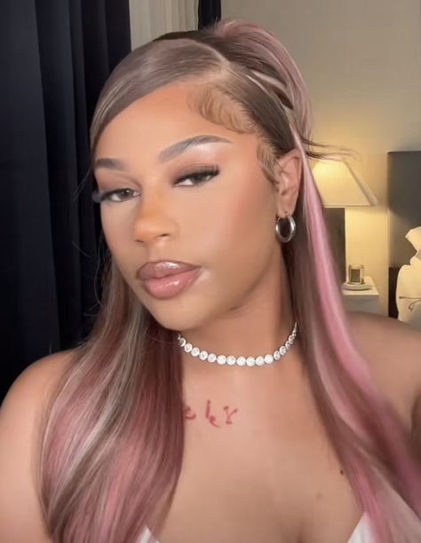 @tati on tiktok wearing dorsanee hair✨ Neopolatin Hair, Neopolotin Hair, Nepolian Hair, Neapolitan Hair Color, Neoploaton Hair, Neopaliton Hair, Neopolitan Hair Highlights, Napoleon Hair, Hair Inspp