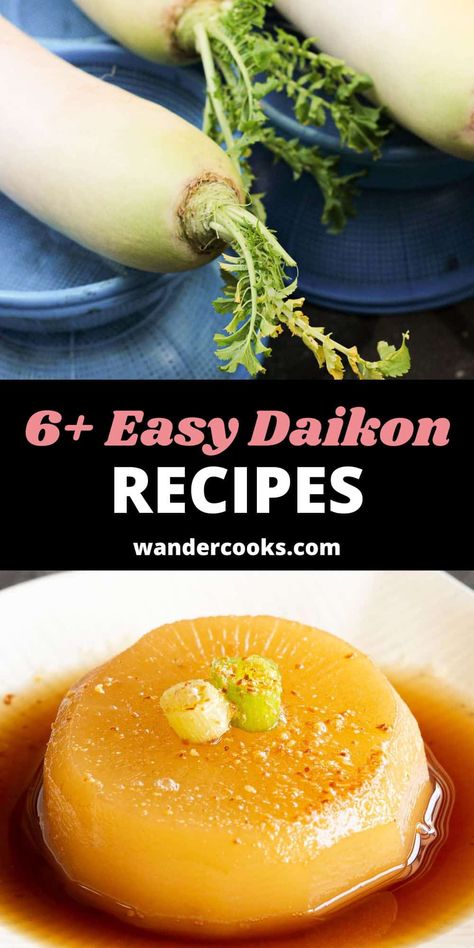 Daikon is such a versatile veggie you can use in salads, soups, or even eat raw! Get the most out of your fresh Japanese radish with these deliciously easy daikon recipes anyone can make at home. Dicon Radish Recipes, Diakon Recipes, Tsukemono Recipe, Daikon Radish Recipes, Daikon Recipes, Daikon Recipe, Yummy Vegetables, Hot Pot Recipe, Beef And Potato Stew