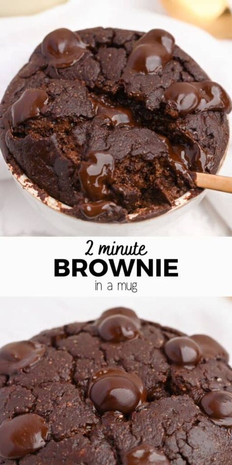 Healthy+Brownie+in+a+Mug Healthy Brownie In A Mug, Low Fat Brownies, Low Calorie Brownies, Mug Dessert Recipes, Protein Brownies Recipe, Mug Brownie Recipes, Mug Brownie, Low Fat Vegan Recipes, Healthy Brownie