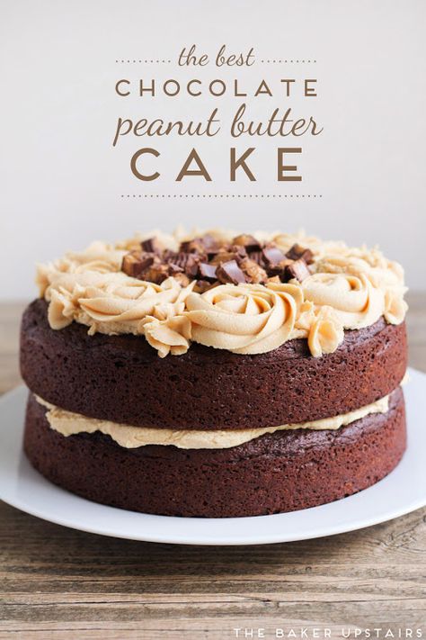 The Baker Upstairs: the best chocolate peanut butter cake Chocolate Peanut Butter Cake, Peanut Butter Cake, Peanut Butter Recipes, Butter Cake, Butter Recipe, Chocolate Peanuts, Food Cakes, Best Chocolate, Vegetarian Chocolate