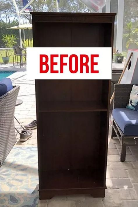 Bookshelf Into Bench, Repurposed Bookcase Ideas, Bookcase Into Cabinet, Old Bookcase Makeover, Bookcase Painting Ideas, Small Bookcase Makeover, Bookshelf Refurbish Ideas, Bookshelf Upcycle, Paint Bookcase