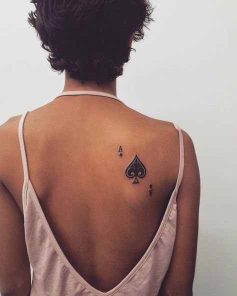 Ace of Spades Tattoo | Tattoo Ideas and Inspiration Gambler Tattoo, Hobo Symbols, Spades Tattoo, Ace Of Spades Tattoo, Playing Card Tattoos, Queen Of Hearts Tattoo, Spade Tattoo, Ace Tattoo, Vegas Tattoo