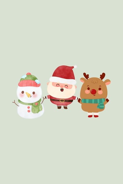 Snowman Widget, Santa Widget, Cute Santa Wallpaper, Christmas Cartoon Aesthetic, Cute Reindeer Wallpaper, Christmas Cute Wallpaper, Friends Phone Wallpaper, Christmas Wallper, Christmas Wallpaper Santa