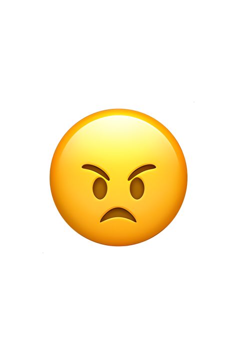 The 😠 Angry Face emoji depicts a yellow face with furrowed eyebrows, a frowning mouth, and eyes that are closed tightly or staring straight ahead with a piercing gaze. The face appears to be red or flushed, indicating intense anger or frustration. The overall expression is one of annoyance, irritation, or rage. Mad Emoji Face, Anger Emoji, Angry Emoji Face, Furrowed Eyebrows, Emoji Angry, Pouting Face, Emoji Ip, Ios Emojis, Free Facebook Cover Photos